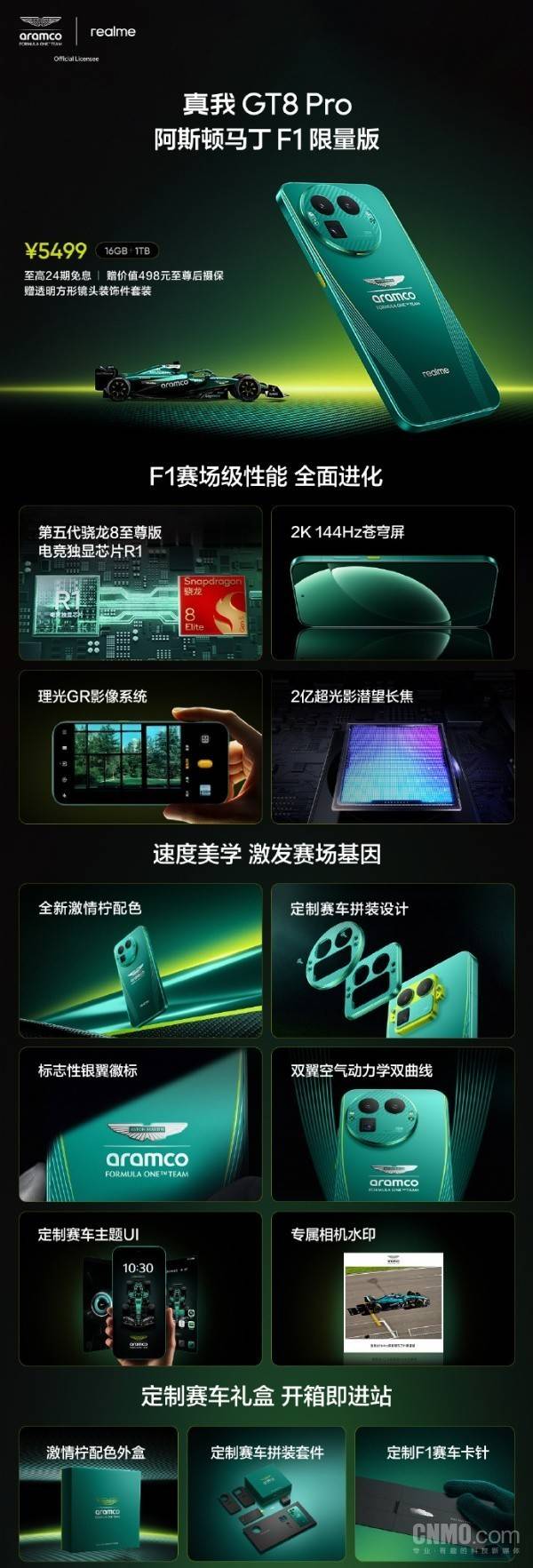 5499元！真我GT8 Pro阿斯顿马丁F1限量版正式开售