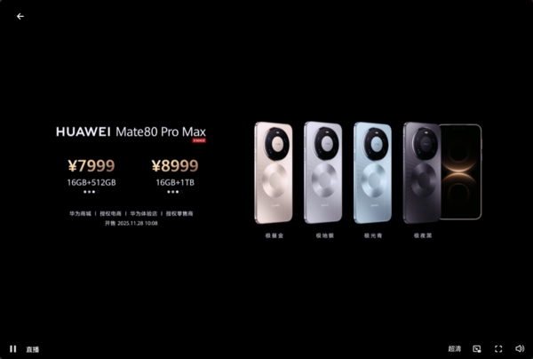 4699元起！华为Mate80系列发布 首发第二代红枫影像