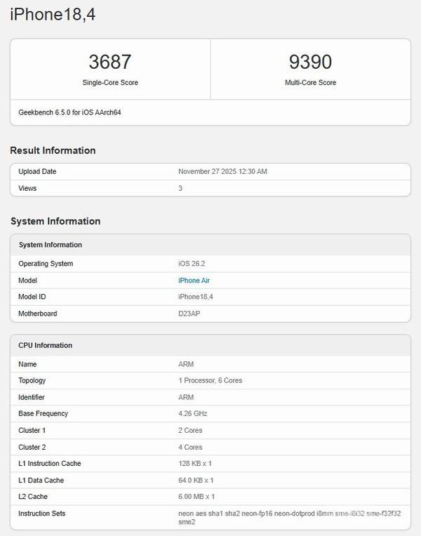 同为台积电3nm制程 A18 Pro散热后与A19 Pro跑分相当