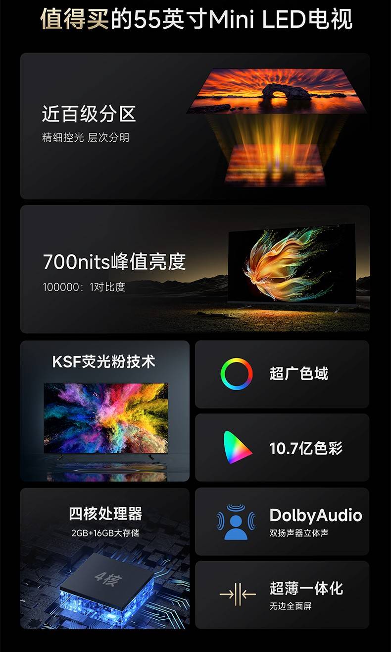 55英寸FPD Mini LED电视特点介绍